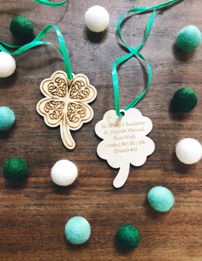 Wood shamrock ornaments