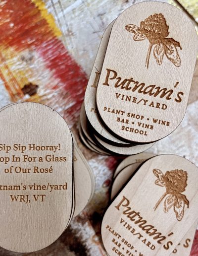 putnams vineyard custom wooden tokens