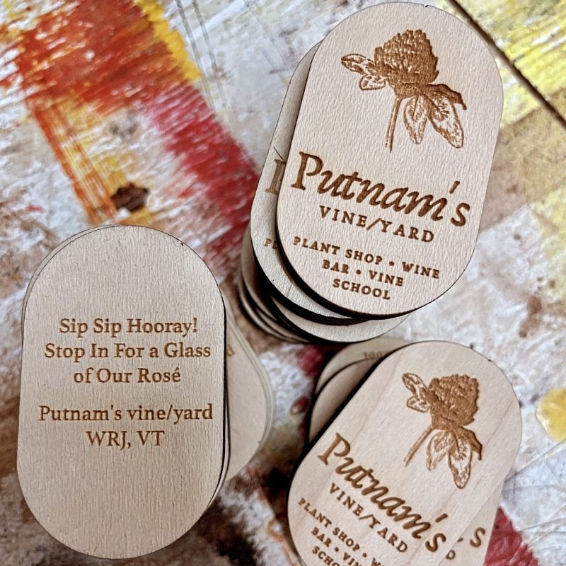 putnams vineyard custom wooden drink tokens
