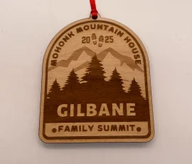 engraved wood ornament corporate gift