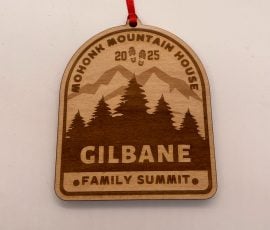 engraved wood ornament corporate gift