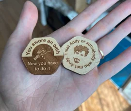 custom shaped wood tokens