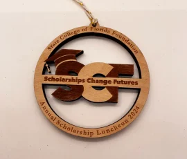 custom state college wood ornament