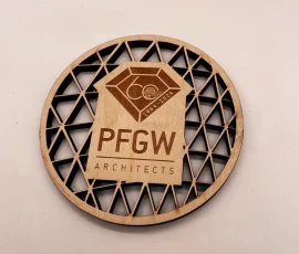 custom engraved and cut wood coaster