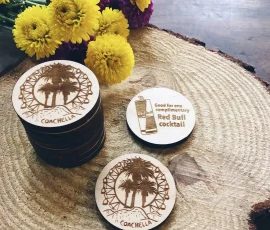 red bull coachella complimentary cocktail wood tokens