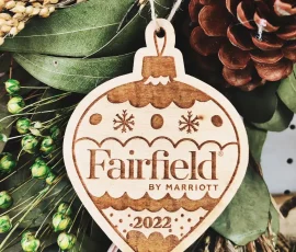fairfield by marriot custom wood ornaments