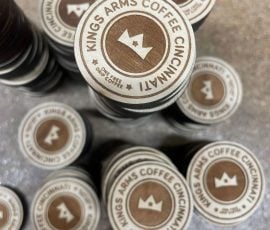 kings arms coffee one free drip wood tokens