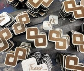 custom shaped wood tokens